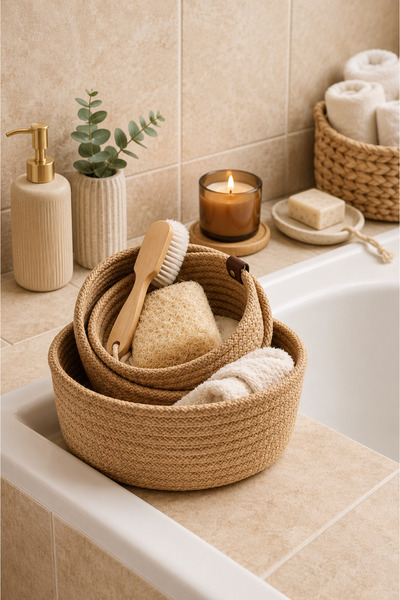 SANRUGS Home & Living 3 Parça Elit ve Şık Tarzda, Dayanıklı, Yıkanabilir, Jüt...