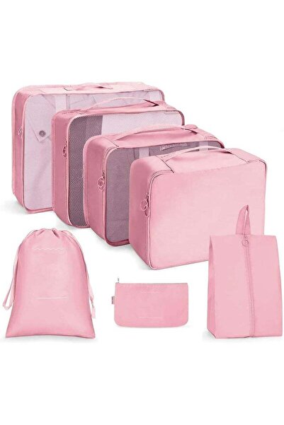 Arabest 7 Pack Travel Packing Cubes, Waterproof Mesh Storage Bags, Pink, For ...