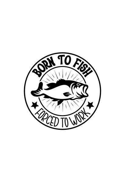Amo-Stickers Sticker Auto Pescuit 20 25cm Negru