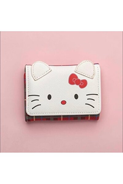 synshop Portofel drăguț pentru femei, cu model Hellokittyyy, cu fermoar alb, ...
