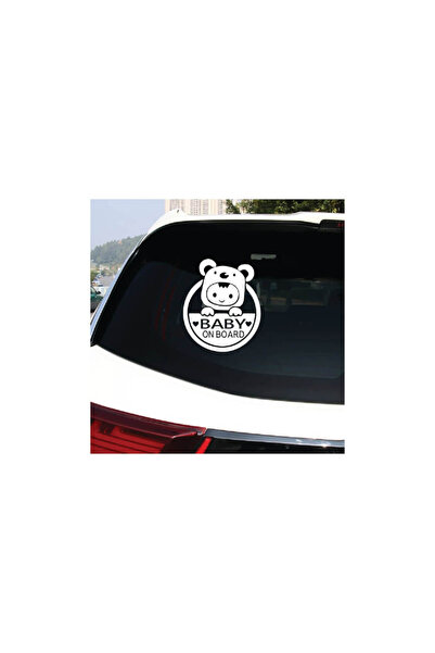 Amo-Stickers Стикер Бебе в колата Мече 25см Тъмно сив