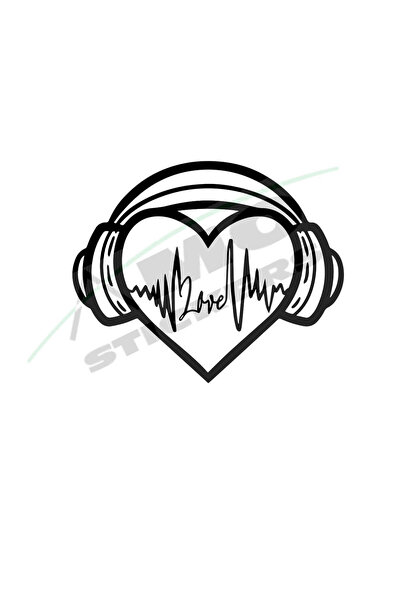 Amo-Stickers Стикер за кола Музика любов 2 30см Червен