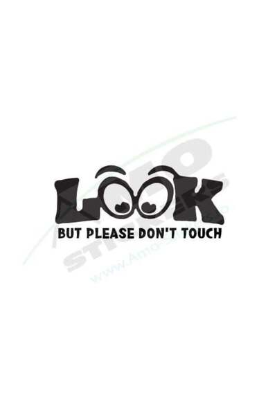 Amo-Stickers Sticker auto Look don’t touch 25cm Rosu
