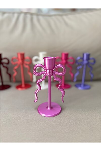 Mus3D Modern Dekoratif Fiyonk Şamdan - 3D Baskı PLA+ Modern Mumluk | 14 cm | ...