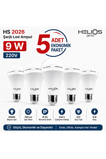 Helios Şarjlı Led Ampul, e27 duy