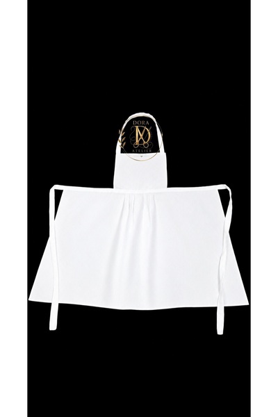 DORA ATELIER TEKSTİL Kitchen & Chef Apron White《Duck Fabric》