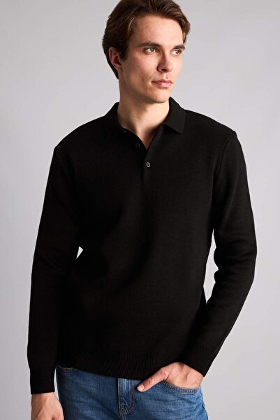 DeFacto Standard Fit Polo Collar Knitwear Sweater F1523Ax26Au