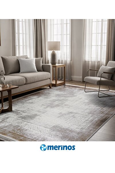 Merinos Rodin Serisi %100 Premium Akrilik Eskitme Desenli Çerçeveli Salon Otu...
