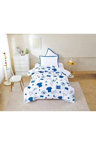 Alhabib bedding Summer Crescent Baby Bedspread Single and White and Blue Text...