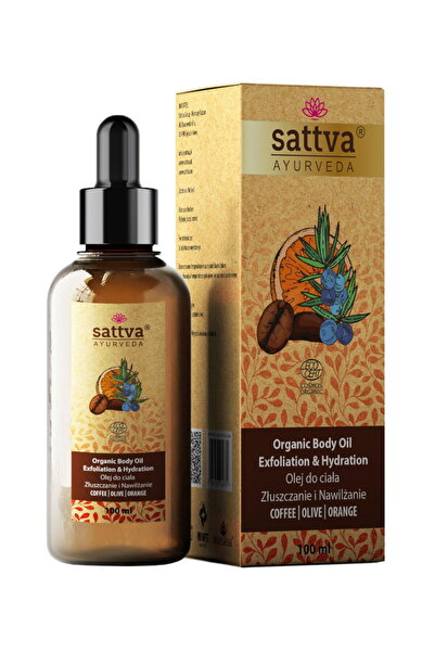 sattva Ulei de Corp Exfoliant cu Cafea, Ulei de Portocale si Masline Bio 100ml