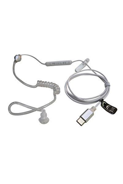 yk desing Type C Input Sipiral Mono Earphone Microphone Anti Radiation Tube E...
