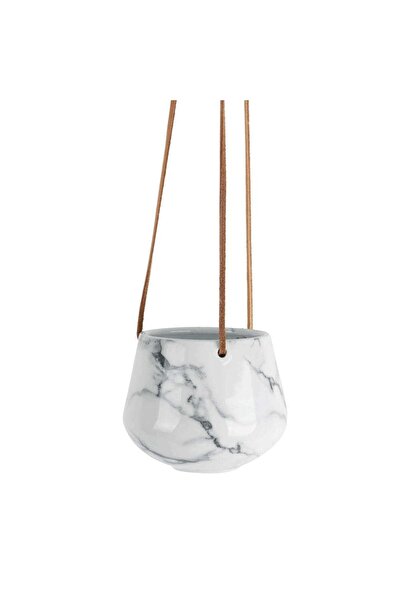 Present Time Κρεμαστό Γλαστράκι Μάρμαρο PT3734WH 12,2x9,5cm Λευκό