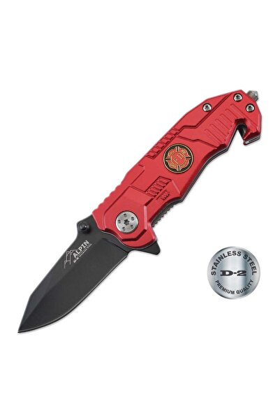 ALPINPRO Σουγιάς Tactical Alpin Outdoor D-2 Steel 16443RD Κόκκινος