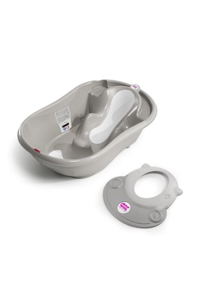 OKBaby Bebek Banyo Seti Onda Evolution Dijital Termometreli Çift Yönlü Küvet + Hippo Duş Şapkası A.G