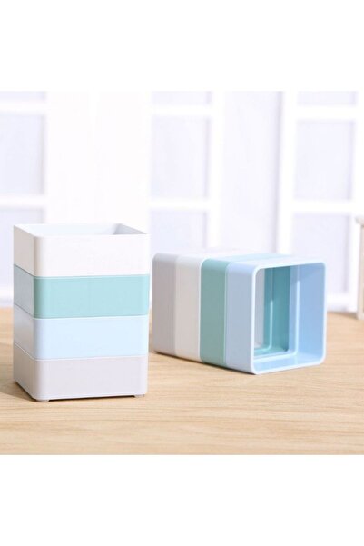 idei Suport Pixuri Plastic Model DG-9125 Pătrat Culori Stratificate Pastel, D...
