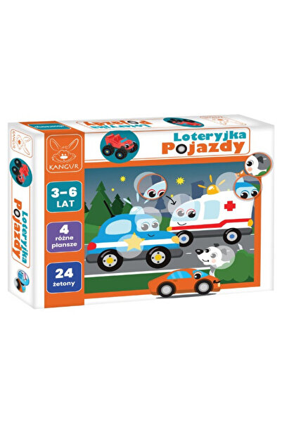 Kangur Joc copii Lottery Vehicles, Kangur, 24 jetoane, multicolor, 4 planse