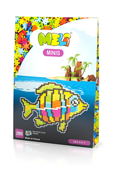 meli Set blocuri constructie, Meli, 1000 piese, Plastic, 1.5x1.5 cm, Multicolor