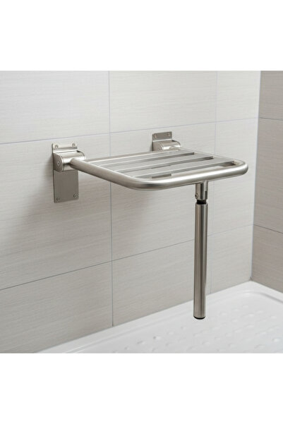 OEMS Stainless Steel Folding Wall Mount Shower Seat - Space-Saving