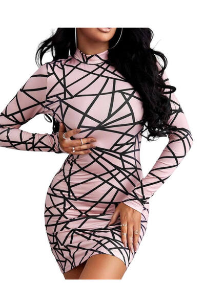 Woman's Fashion Μίνι βραδινό φόρεμα ροζ
