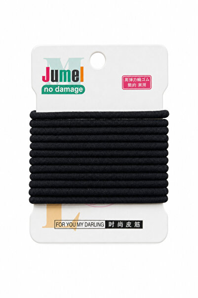 Jack Ferrero Elastic de păr negru flexibil Jumel, pachet de 10 accesorii pent...