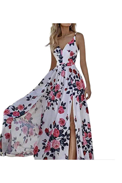 Woman's Fashion Καλοκαιρινό μάξι φόρεμα λευκό