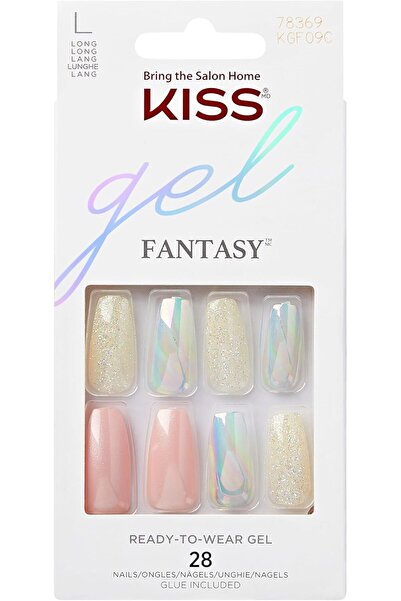 Kiss أظافر جلام فانتازي ثلاثية الأبعاد مرصعة بالألماس KGF09، وردي، 28 قطعة