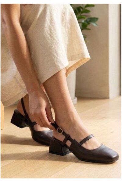 Generic Brand Liva Brown Leather Heeled Shoes