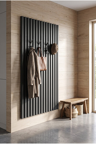 Akupanel 60x120 Cm Flex Antrasit Dekoratif Akustik Ahşap Duvar Paneli