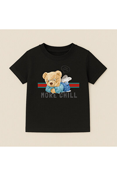 SVART WEAR Teddy Bear Printed Crew Neck Cotton Short Sleeve Kids & Youth T-Shirt