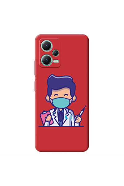 Other Xiaomi Redmi Note 12 Pro 5G Specialist Doctor Red Colored Silicone TPU ...