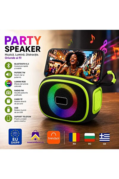 ANY SHOP MARKET Boxă Portabilă Bluetooth 5.3 AI-169, 7W, Lumini LED RGB, Supo...