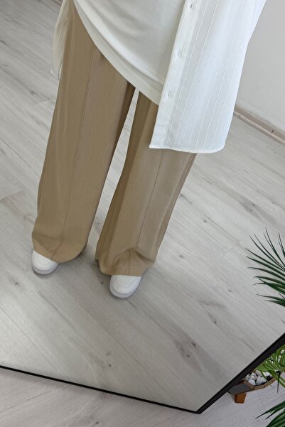 T Moda Store İkoll Grass Stitched Summer Lyocell Fabric Trousers
