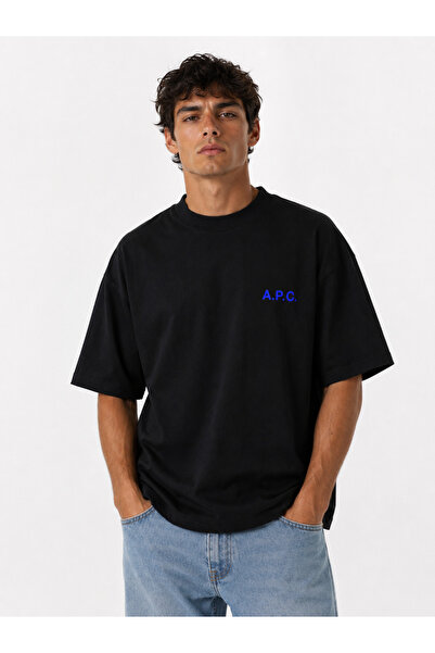 Compostela Unisex Women's Men's A.P.C Written Logo Front Printed Oversized Th...