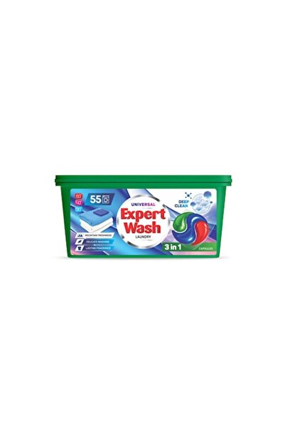 EXPERT WASH Capsulă detergent Rufe Expert Wash ®   Universal 55 bucăți, Capsu...