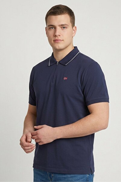 Nordland Men Regular Fit Short Sleeve Embroidered Logo Polo Shirt, Indigo