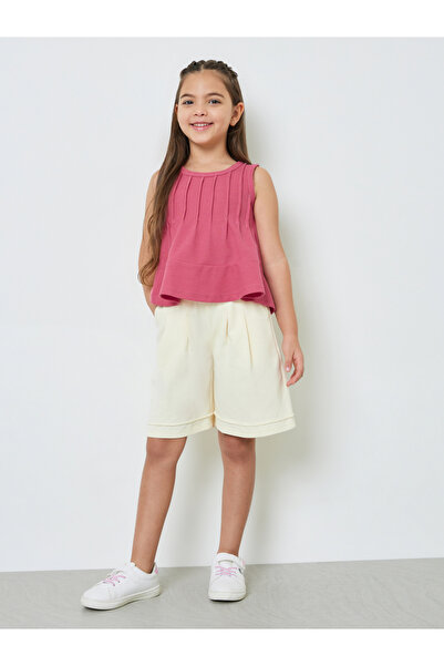 Styli Girls Pintuck Sleeveless Blouse and Shorts Set