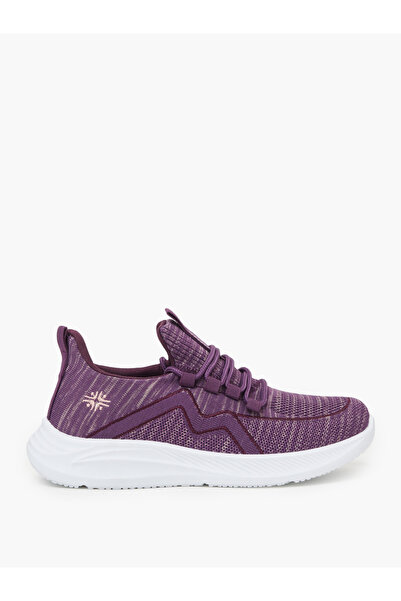 Styli Purple Bungee Lace Knit Sneakers