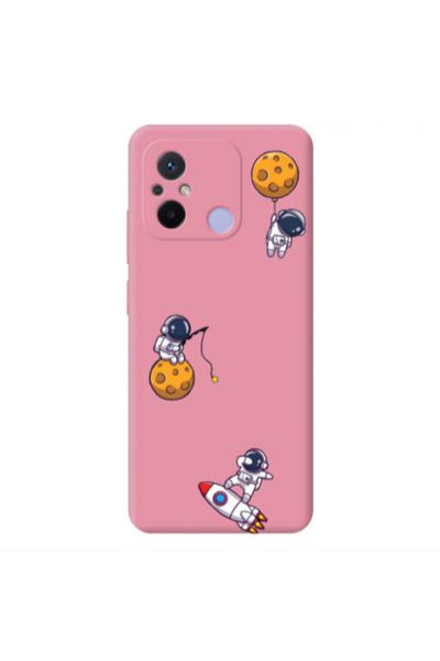 Other Xiaomi Redmi 12C Cute astronauts Pink Colored Silicone TPU Θήκη
