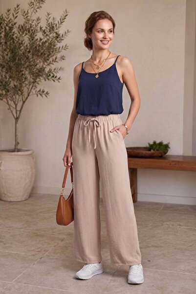 Fulla Moda Buy Elastic Waist Ayrobin Fabric Pants