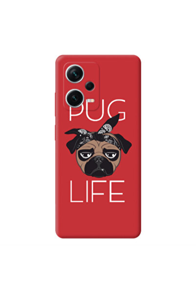 Other Xiaomi Poco X5 Pug Life Red Colored Silicone TPU Θήκη