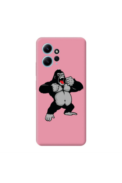 Other Xiaomi Redmi Note 12 4G Angry Gorilla2 Pink Colored Silicone TPU Θήκη