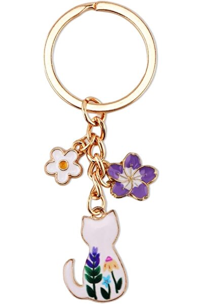 Arabest Cat Bag Charms,Cute Enamel Flower Japanese Garden Decoration,for Bags...