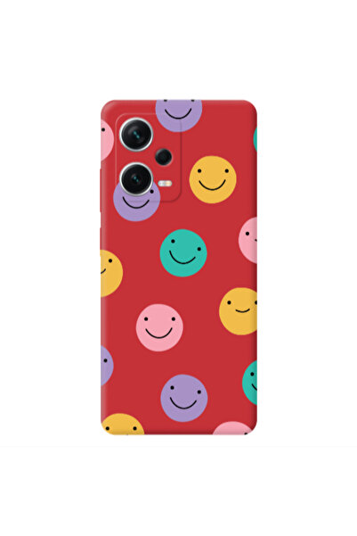 Other Xiaomi Poco X5 Colorful smiles Red Colored Silicone TPU Θήκη