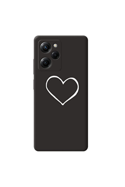Other Xiaomi Poco X5 Pro White heart Black Colored Silicone TPU Θήκη