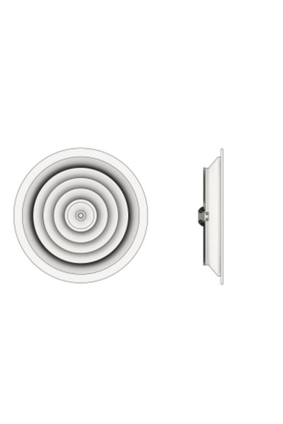 Smartbuy Anemostat circular cu inele concente - Reglare a fluxului de aer Ø150