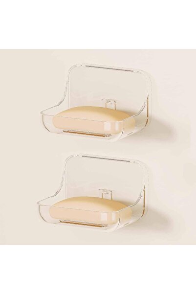Arabest Soap Dish,Plastic Adhesive Wall Mounted Holder,Drill-Free,Small Stora...