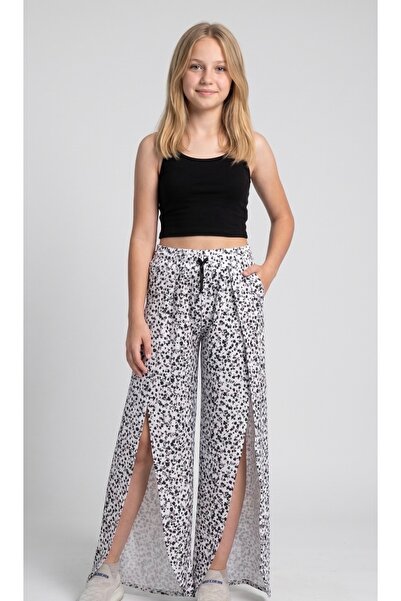 Minimoda Kids Kız Çocuk Derin Yırtmaçlı Yazlık Pantolon