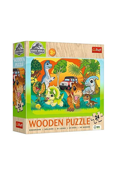 Trefl Puzzle din lemn Dinozauri, educativ, piese groase usor de manuit, Multi...