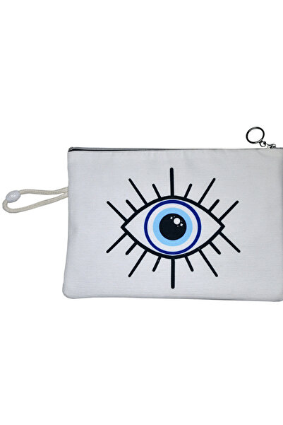 AngelsAccessories Τσαντάκι-Νεσεσέρ Blue Eye- Άσπρο