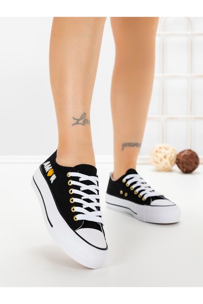 Abloom Women's black sneakers made of Smaranda fabric